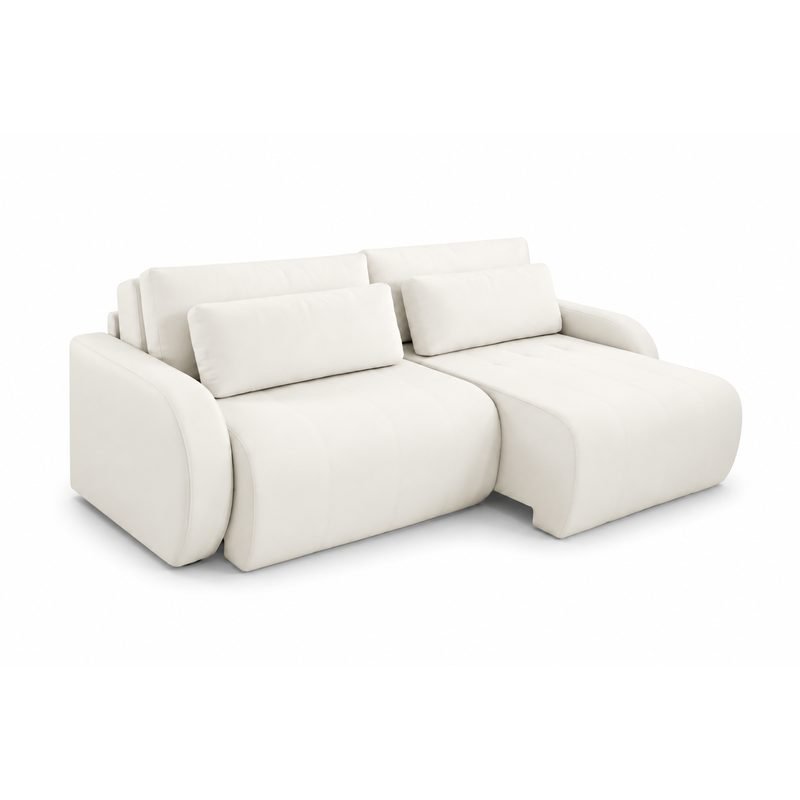 Sofá Cama Belina branco recortado em fundo branco, visto na diagonal
